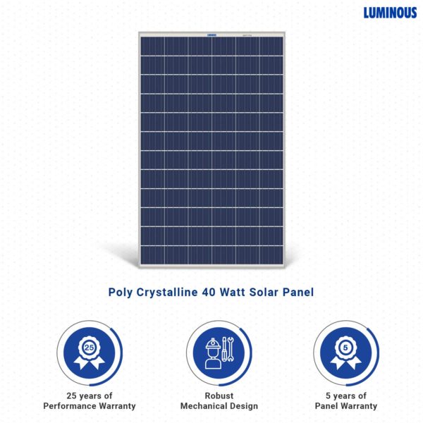 Luminous Solar Panel 40 Watt 12 Volt Poly Crystalline